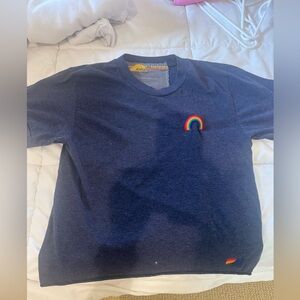Aviator Nation Navy Blue Tee with Rainbow Accent